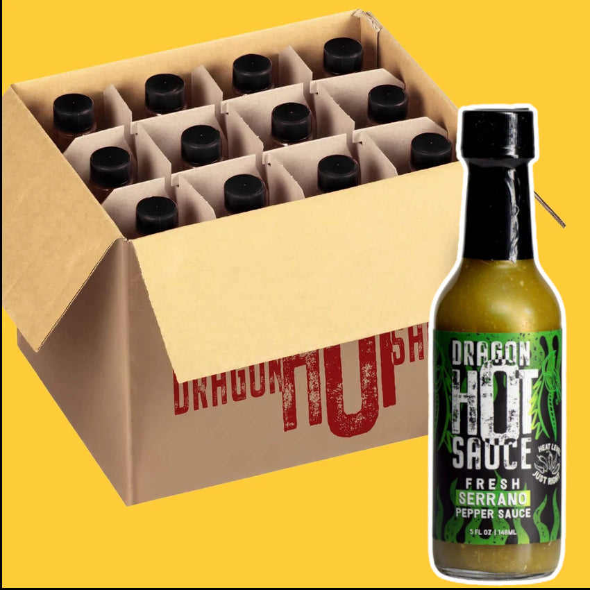 Serrano Dragon Hot Sauce 12-Pack (Green/Verde)